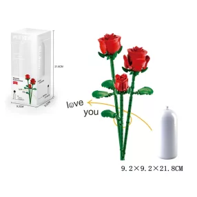 Sluban Flowers - Vörös rózsa építőjáték készlet