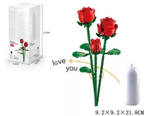 Sluban Flowers - Vörös rózsa építőjáték készlet