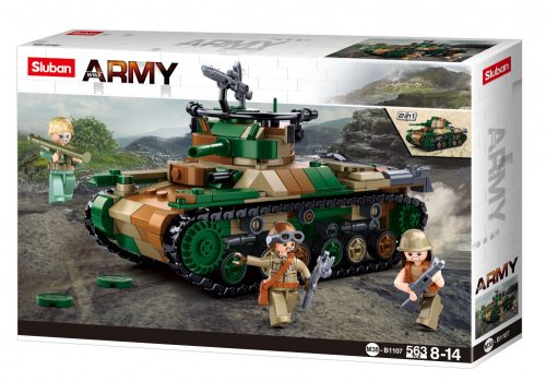 Sluban Army WWII - 2 az 1-ben Type 97 Chi-Ha közepes harckocsi építőjáték készlet