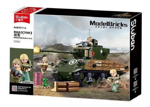 Sluban Model Bricks - 2 az 1-ben M4A3 Sherman közepes harckocsi építőjáték készlet