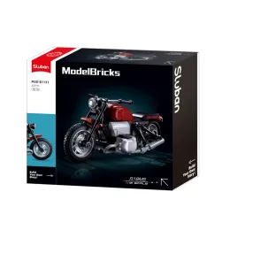   Sluban Model Bricks - Bordó színű R18MS motor építőjáték készlet