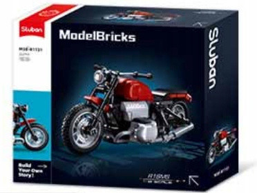 Sluban Model Bricks - Bordó színű R18MS motor építőjáték készlet