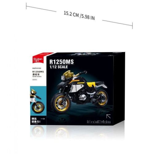 Sluban Model Bricks - Sárga színű R125OMS motor építőjáték készlet