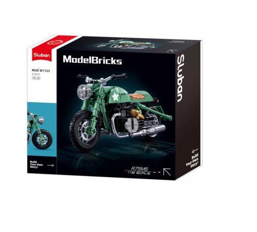 Sluban Model Bricks - Türkiz színű R75MS motor építőjáték készlet