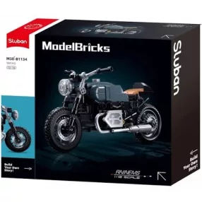   Sluban Model Bricks - Acélkék RNINEMS motor építőjáték készlet