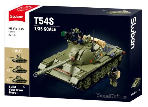 Sluban Model Bricks Army - 3 az 1-ben T-54S közepes harckocsi építőjáték készlet