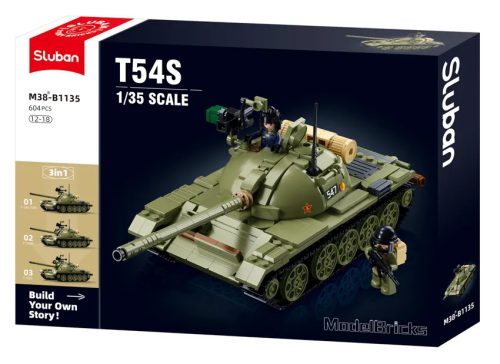 Sluban Model Bricks Army - 3 az 1-ben T-54S közepes harckocsi építőjáték készlet