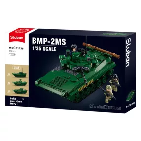   Sluban Model Bricks Army - 3 az 1-ben BMP-2MS kétéltű gyalogsági harcjármű építőjáték készlet