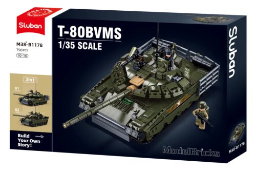 Sluban Model Bricks Army - 2 az 1-ben T-80US és T-80BVMS harckocsi építőjáték készlet