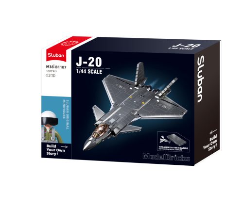 Sluban Model Bricks Army - J-20 szuperszonikus vadászbombázó repülőgép építőjáték készlet