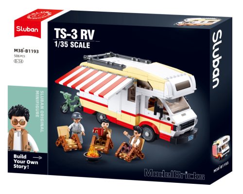 Sluban Model Bricks - TS-3 RV kemping busz építőjáték készlet