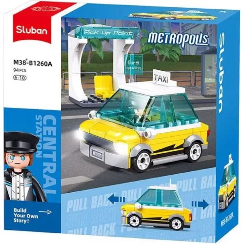 Sluban Metropolis - Sárga taxi építőjáték készlet
