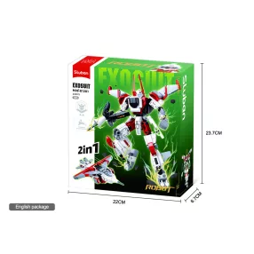   Sluban Exosuit -  2 in 1 Fehér robot és vadászrepülő építőjáték készlet