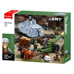   Sluban Army - WWI páncélos építőjáték készlet 5 figurával