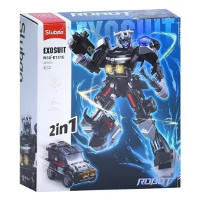   Sluban Exosuit -  2 in 1 Fekete robot és terepjáró építőjáték készlet