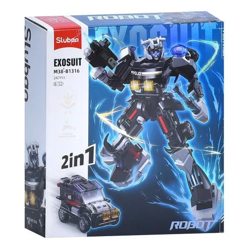 Sluban Exosuit -  2 in 1 Fekete robot és terepjáró építőjáték készlet