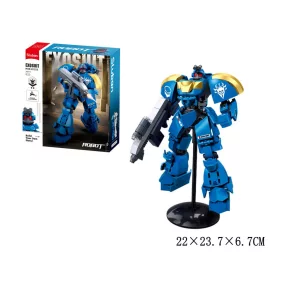   Sluban Exosuit -  Fegyveres kék robotharcos építőjáték készlet