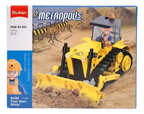 Sluban Metropolis - Sárga buldózer építőjáték készlet