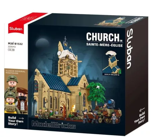 Sluban Model Bricks - Sainte-Mère-Église temploma építőjáték készlet