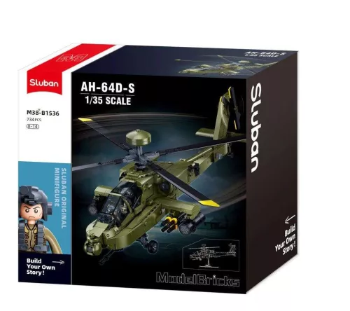 Sluban Model Bricks - AH-64D-S harci helikopter építőjáték készlet