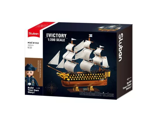 Sluban Model Bricks - Brit vitorlás hajó építőjáték készlet 