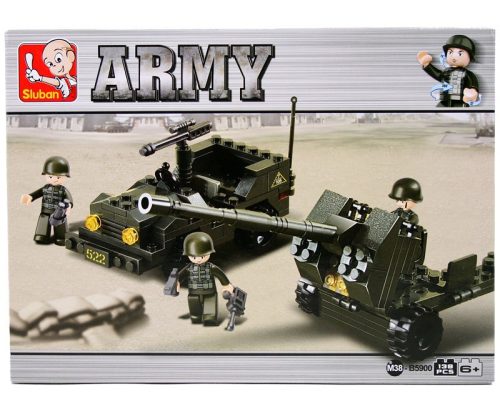 Sluban Army - Katonai terepjáró és tüzérségi löveg kreatív építőjáték készlet
