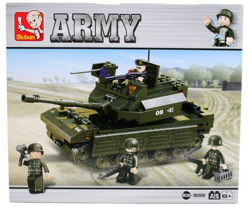 Sluban Army – Combat tank legénységgel építőjáték készlet