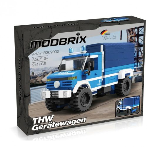 Modbrix - Kék rendőrségi teherautó építőjáték készlet