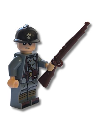 Katonai építőjáték figura - világháborús francia katona