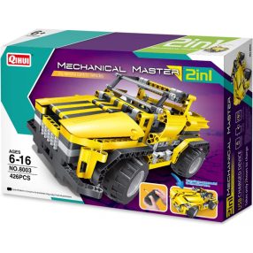   Qihui - 2 az 1-ben távirányítós terepjáró építőjáték készlet - sárga