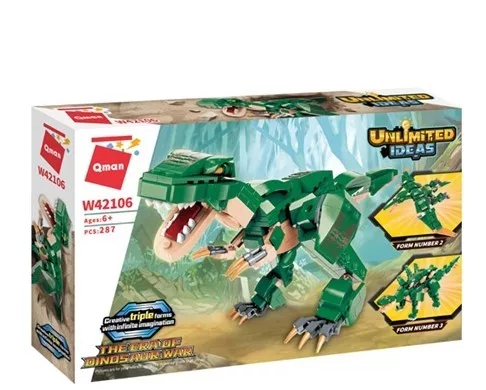 Qman - 3 az 1-ben dinoszauruszok építőjáték készlet