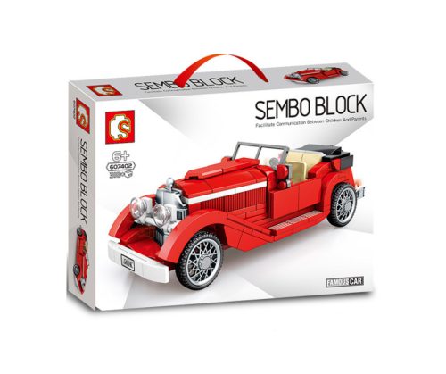 Sembo Block - Oldtimer autó építőjáték készlet - piros