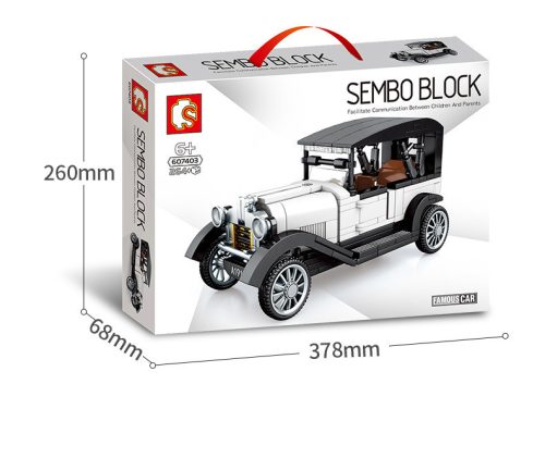 Sembo Block - Oldtimer autó építőjáték készlet - fehér