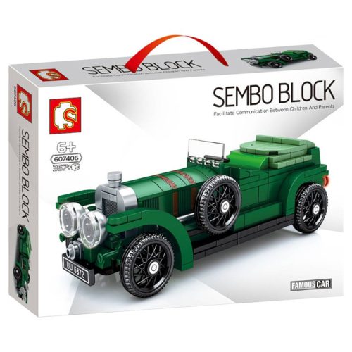 Sembo Block - Oldtimer autó építőjáték készlet - zöld
