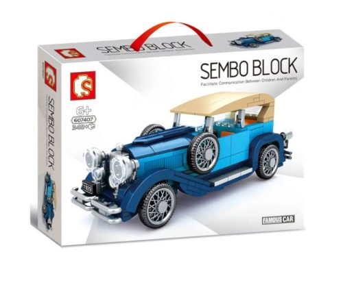 Sembo Block - Oldtimer autó építőjáték készlet - kék