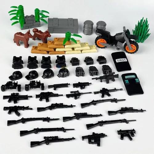 Rendőrségi SWAT építőjáték kiegészítő csomag motorkerékpárral - 59 darabos