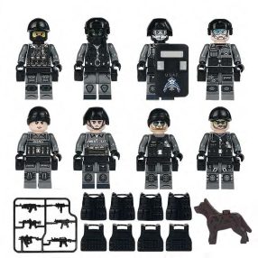   8 darab USAF speciális bevetési egység építőjáték figura, számos kiegészítővel