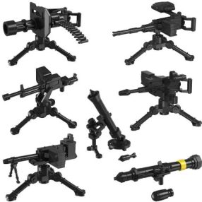   Katonai építőjáték kiegészítő szett - 7 különböző gyalogsági nehézfegyver