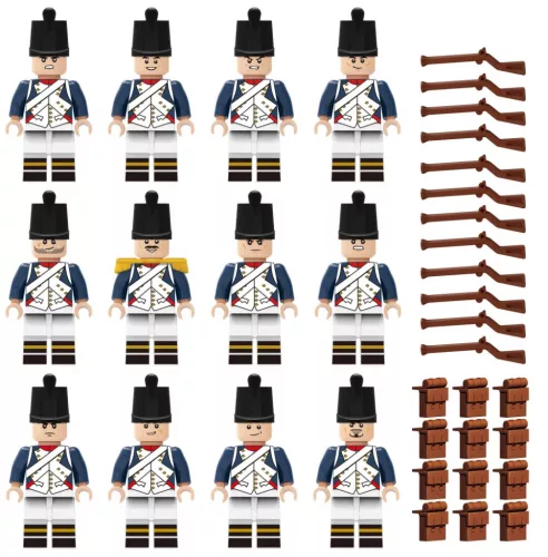 12 darab Napoleon korabeli katonafigura kiegészítőkkel