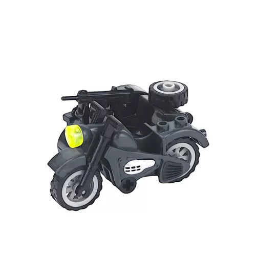 Második világháborús német katonai oldalkocsis motorkerékpár építőjáték készlet