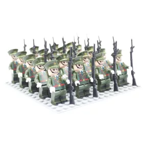   Szovjet haditengerészet építőjáték figura készlet. 24 db építőjáték figura 1 db, 12x12 cm-es, szürke alaplappal