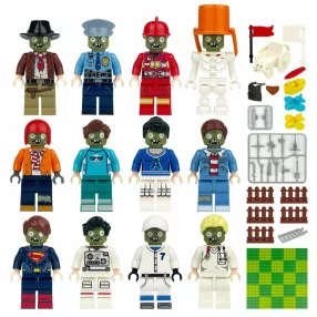   Városi zombik építőjáték figura készlet 12 db figurával, kiegészítőkkel