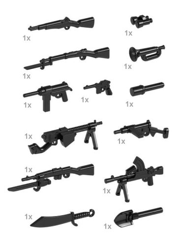 Sluban katonai építőjáték WWII kiegészítő szett - 13 db-os csomag