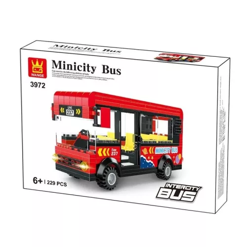 Wange - Minicity helyijáratos busz építőjáték készlet