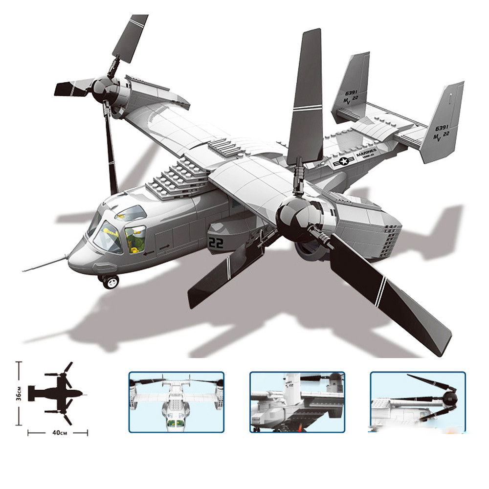 Wange - V-22 Osprey billenőrotoros konvertiplán építőjáték készlet